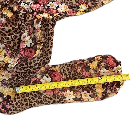 Vintage WOMENS DRESS Moon Collection SMALL Leopard Floral Print MADE IN USA 1192 - Picture 10 of 11